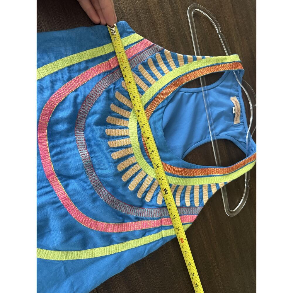 Mara Hoffman Tank Top Womens Small Blue Racerback Embroidered Boho Festival - Picture 7 of 8